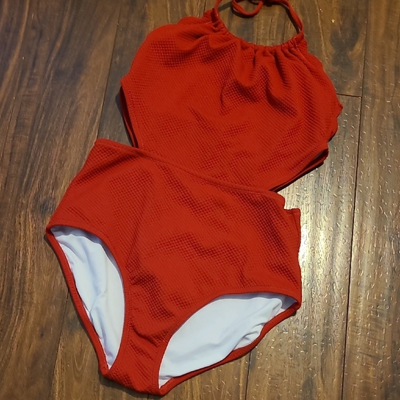 Womens Red Swimsuit - Picture 3 of 7